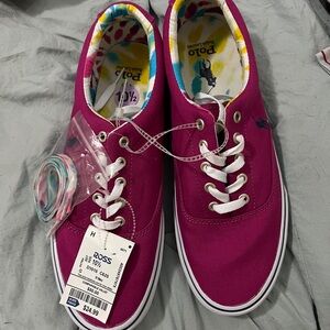 Men’s Polo Ralph Lauren Pink Canvas Sneakers
